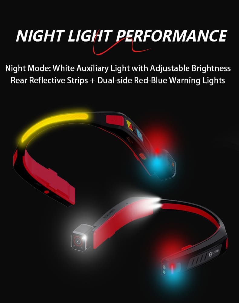 Night light performance with auxiliary lighting and warning lights — G901 helmet-mounted recorder (retrofit)