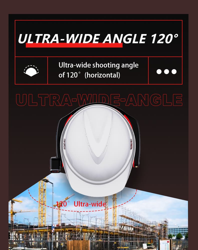 Ultra-wide angle 120-degree recording to capture more scene context — G901 helmet-mounted recorder (retrofit)