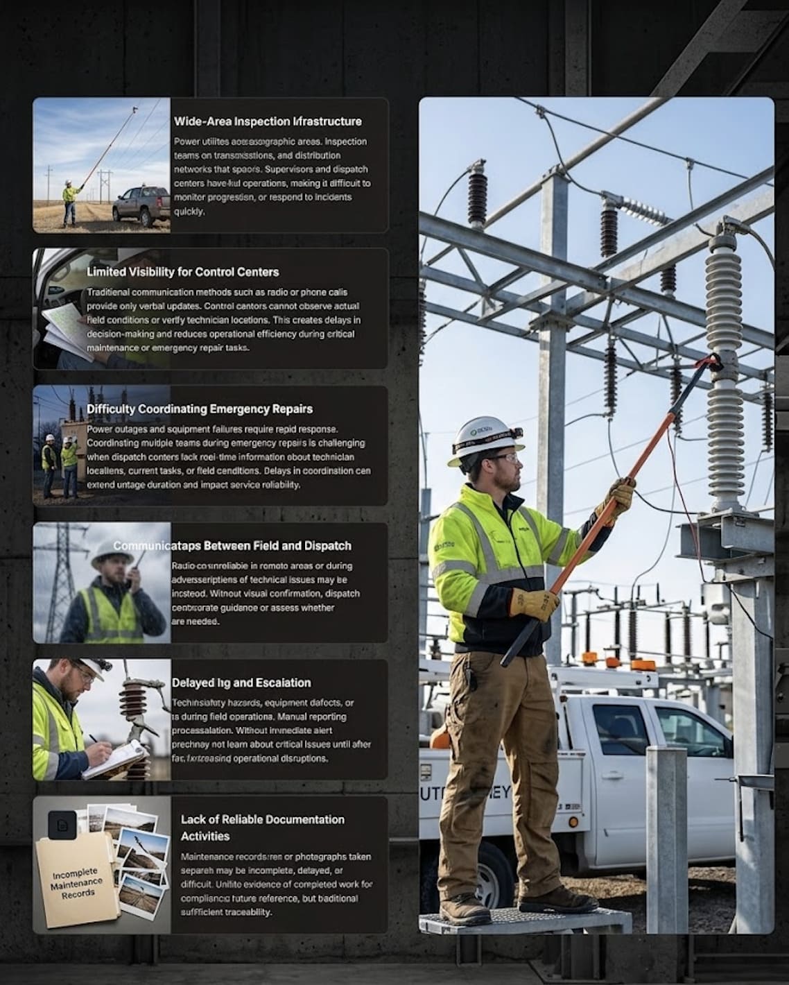 Power infrastructure inspection challenges